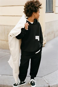 INTERLOCK HOODED SWEATSHIRT AND JOGGER PANTS SET