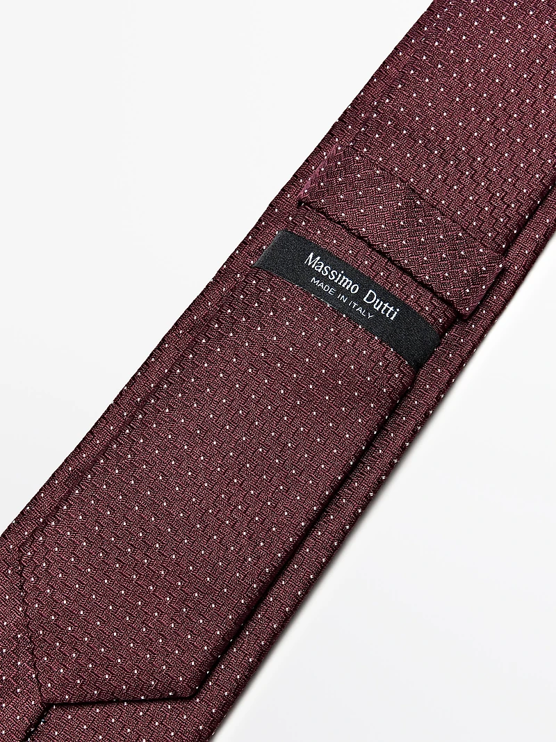 100% silk polka dot tie