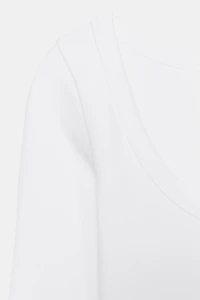 T-SHIRT CÔTELÉ À MANCHES LONGUES