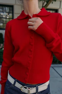 PETER PAN COLLAR KNIT CARDIGAN