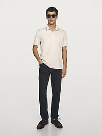 Short sleeve polo shirt with contrast detail