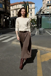 JUPE MI-LONGUE CAPE CEINTURE