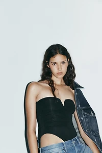 BODY BANDEAU EN POLYAMIDE À PLIS