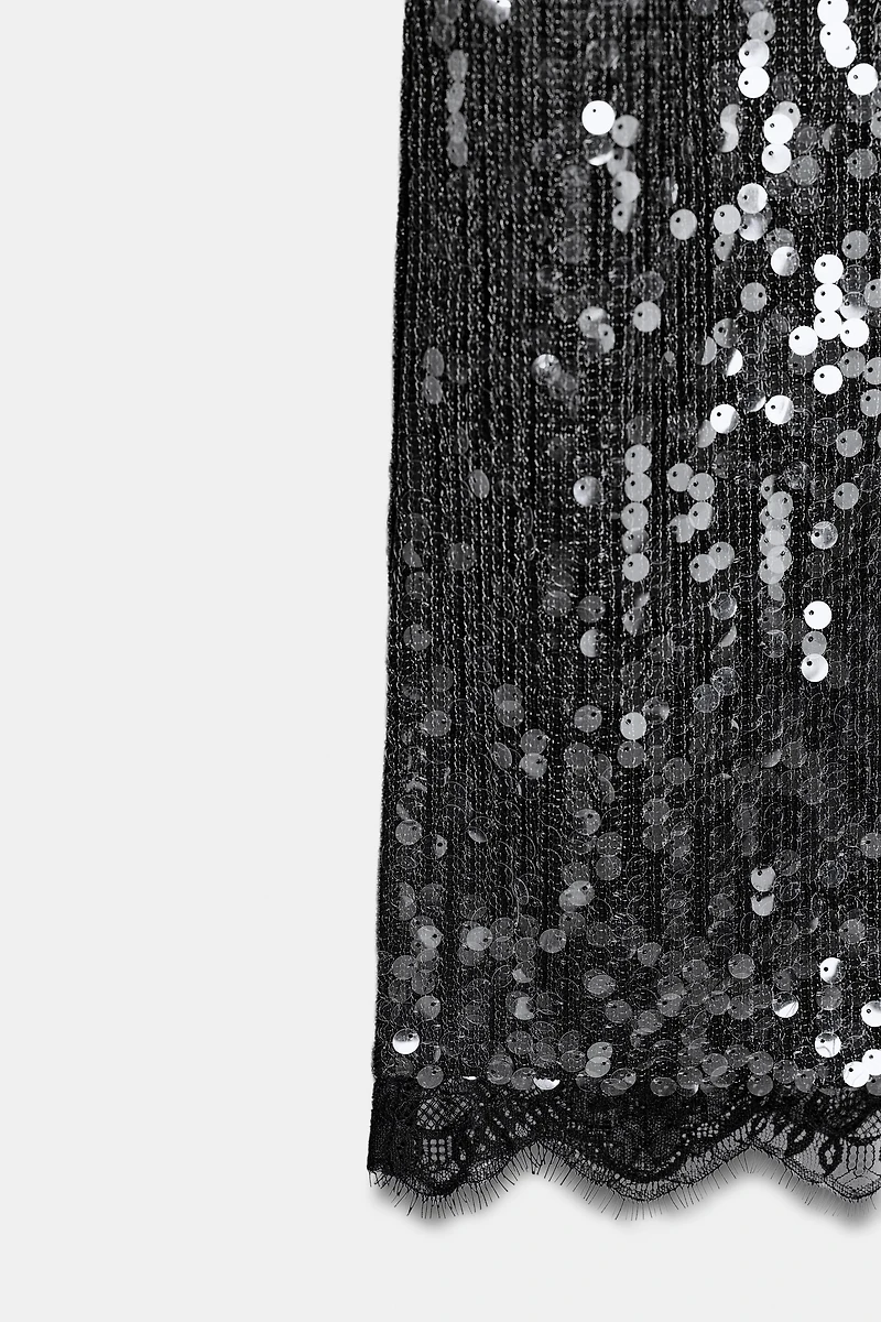 SEQUIN LACE SKIRT ZW COLLECTION