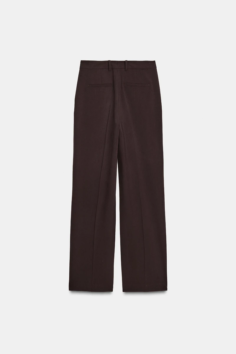 STRAIGHT FIT PLEATED PANTS