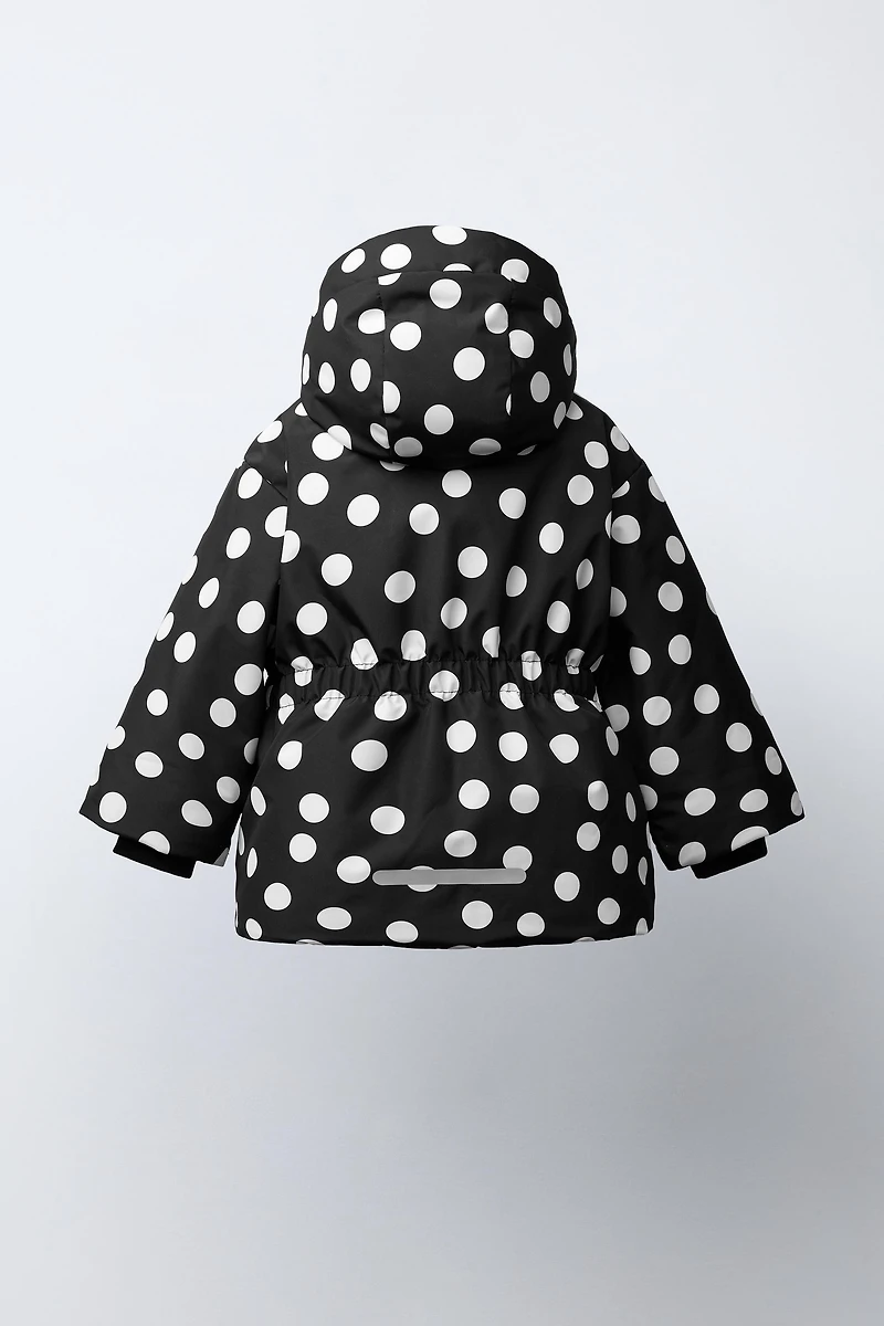 WATER RESISTANT AND WINDPROOF POLKA DOT JACKET