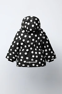 WATER RESISTANT AND WINDPROOF POLKA DOT JACKET