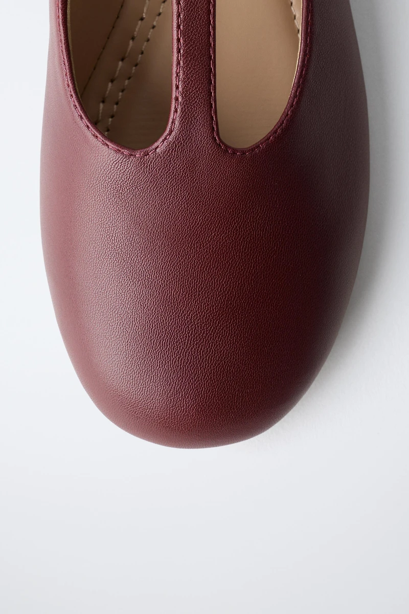 LEATHER T-BAR BALLET FLATS