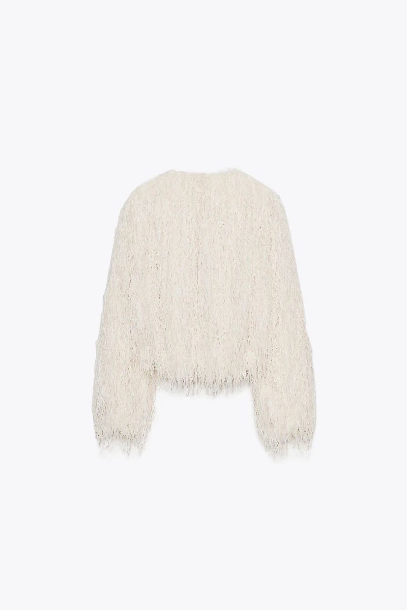 FEATHER FRINGE METALLIC THREAD JACKET