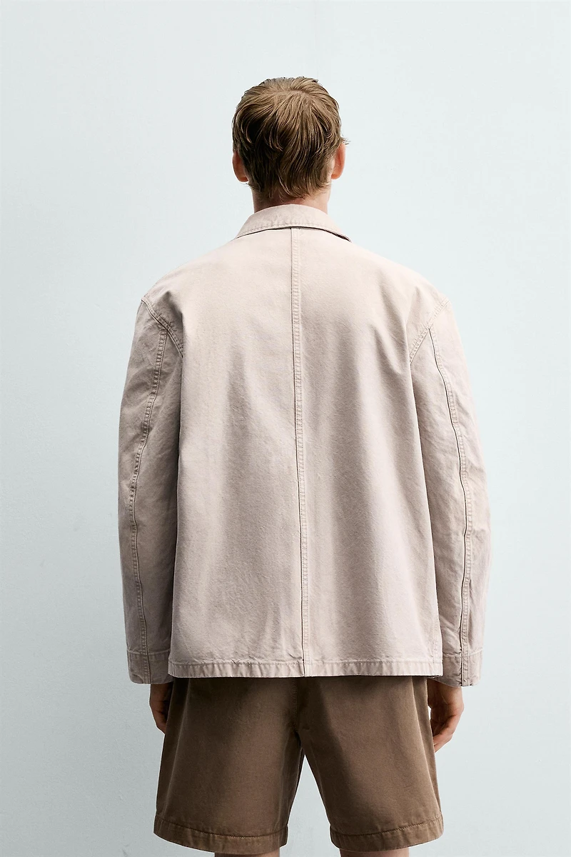 WASHED REGULAR FIT POCKET JACKET