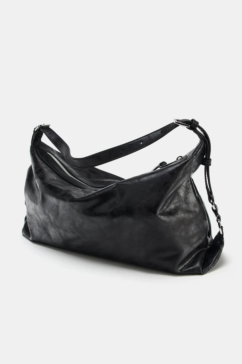 METAL BUCKLE SHOULDER BAG