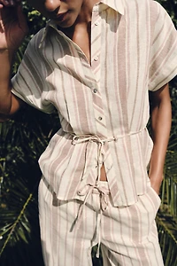 METALLIC THREAD STRIPED SHIRT