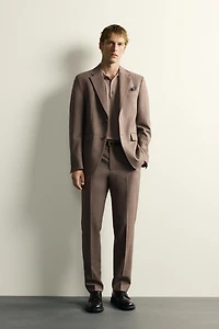 TEXTURED WOOL SUIT PANTS