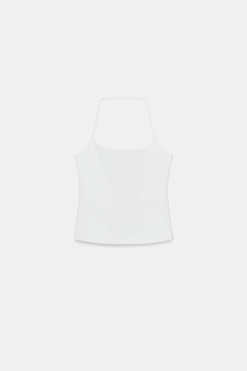 TOP HALTER EN MAILLE STRETCH