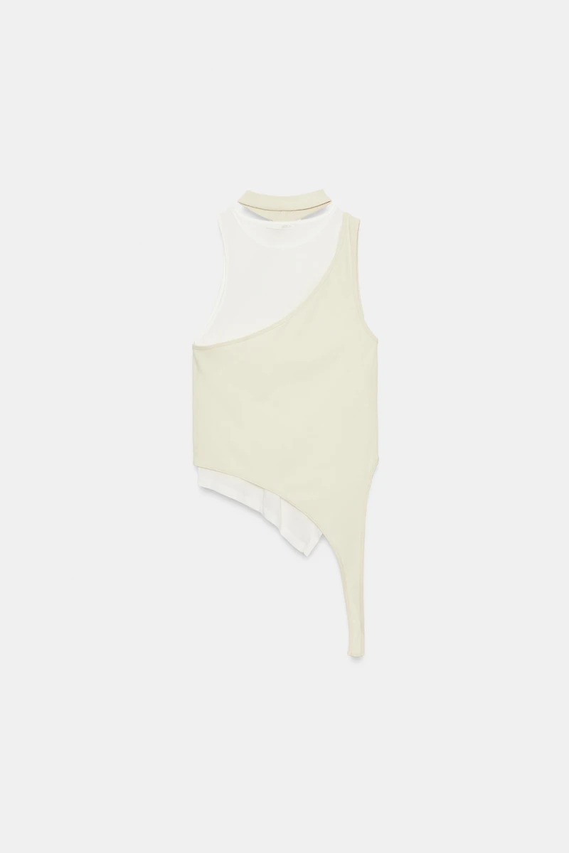 DOUBLE EFFECT CHOKER T-SHIRT