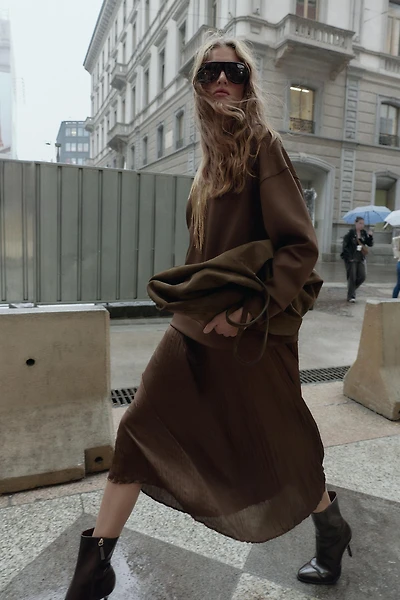 COMBINATION SATIN EFFECT DRESS