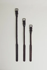 BRAIDED LEATHER DOG COLLAR