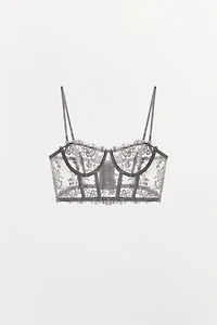FLORAL EMBROIDERED CORSET BRA