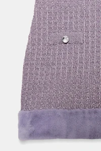 TEXTURED FAUX FUR DRESS