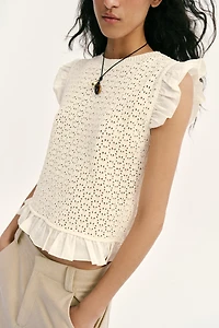 TOP EN MAILLE ET POINTELLE