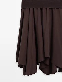 Wool blend knit dress with contrast detail