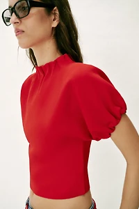 RUCHED KNIT TOP