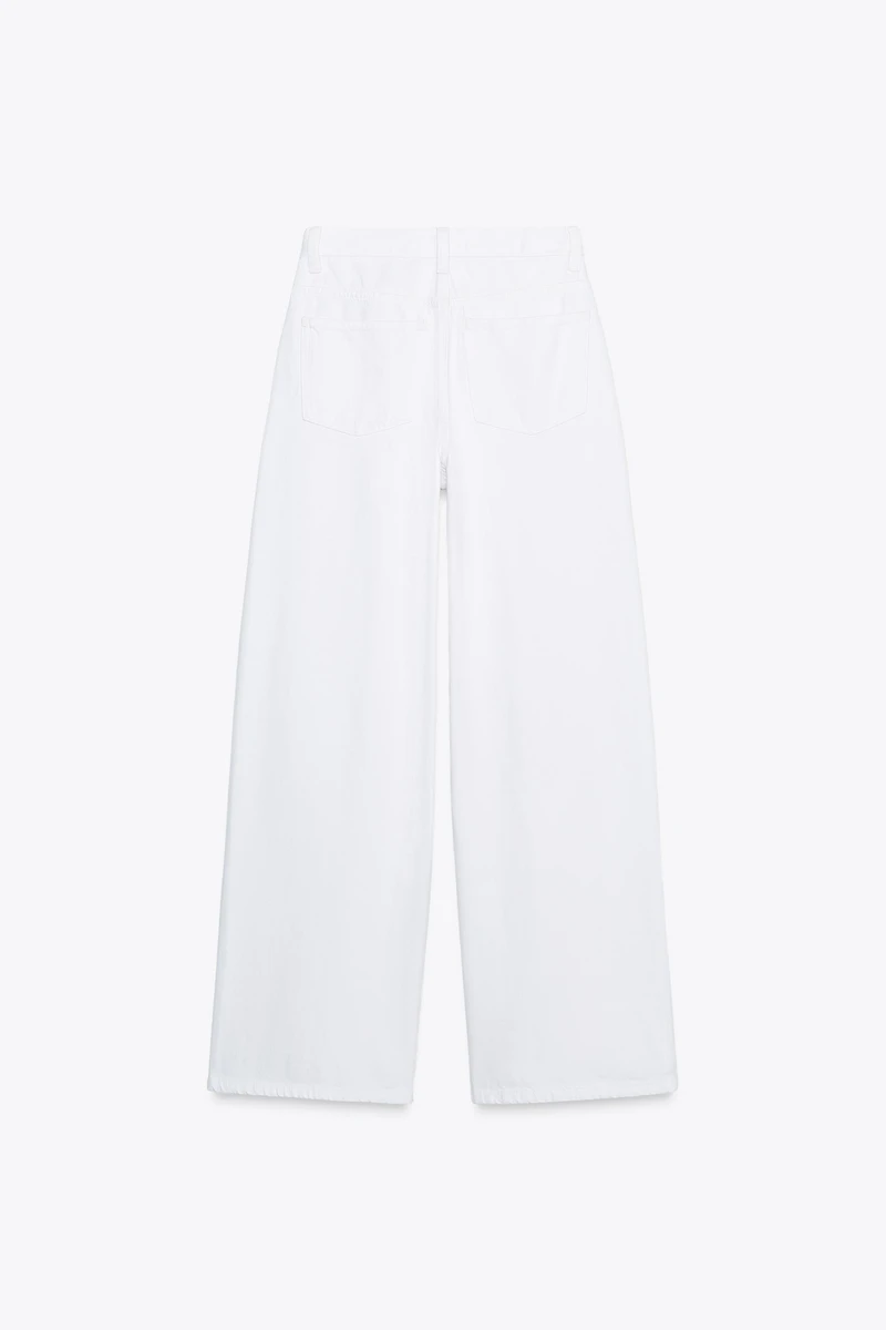 TRF HIGH-RISE WIDE LEG CROSSOVER WAIST JEANS