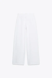 TRF HIGH-RISE WIDE LEG CROSSOVER WAIST JEANS