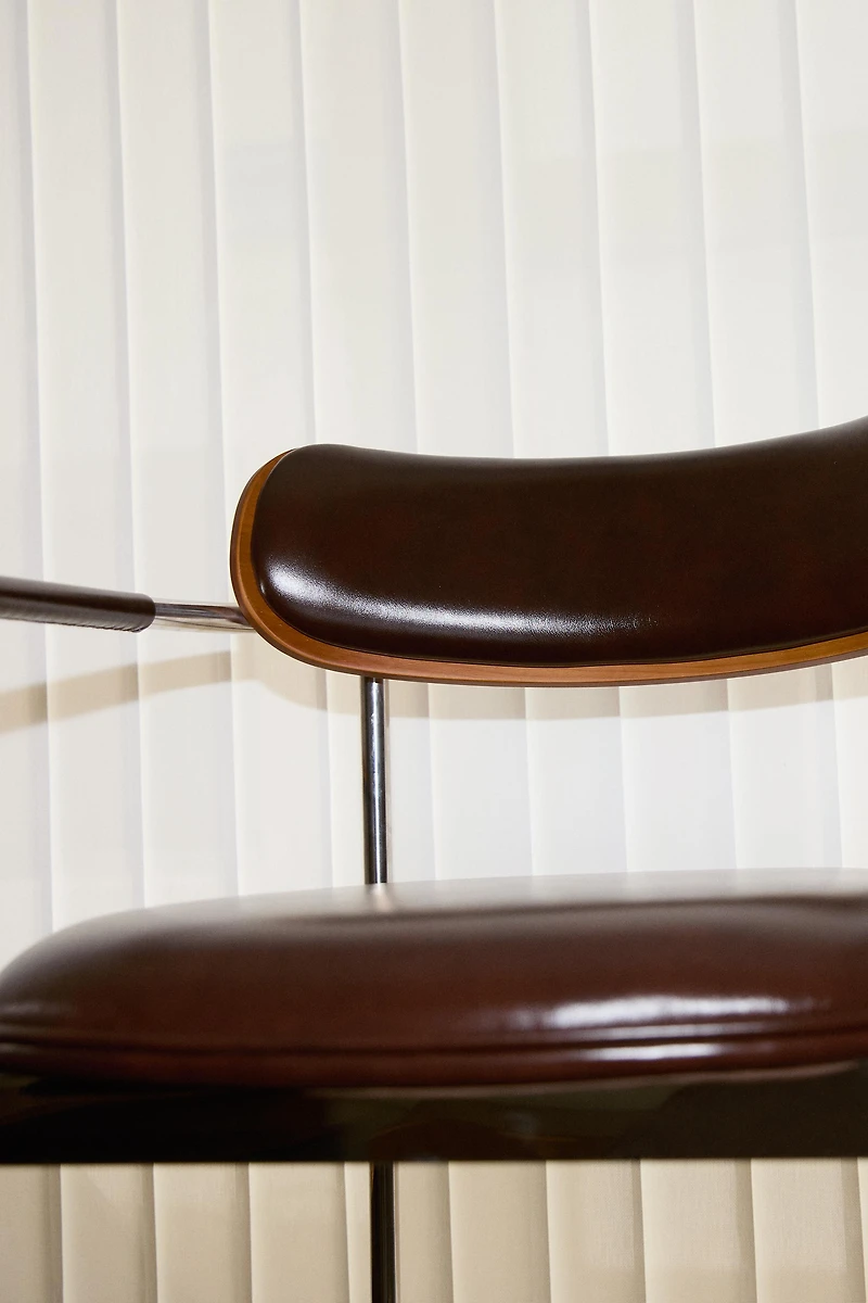 LEATHER AND STAINLESS STEEL CHAIR