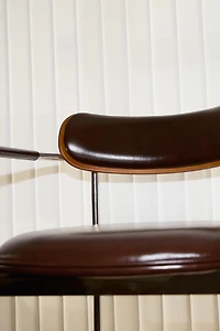 LEATHER AND STAINLESS STEEL CHAIR