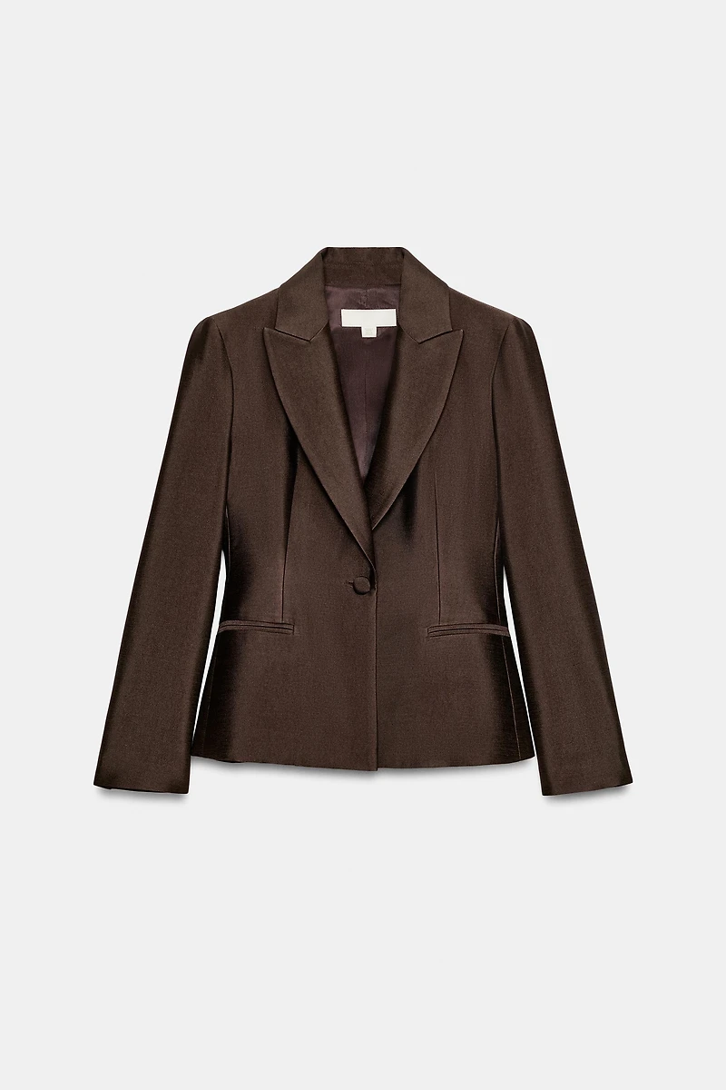 SATIN EFFECT TAILORED BLAZER