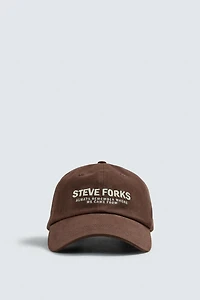 EMBROIDERED TEXT CAP