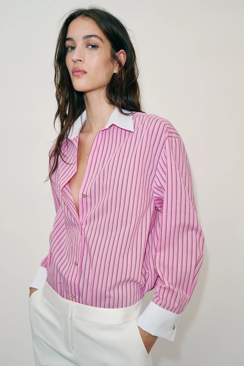 STRIPED POPLIN SHIRT