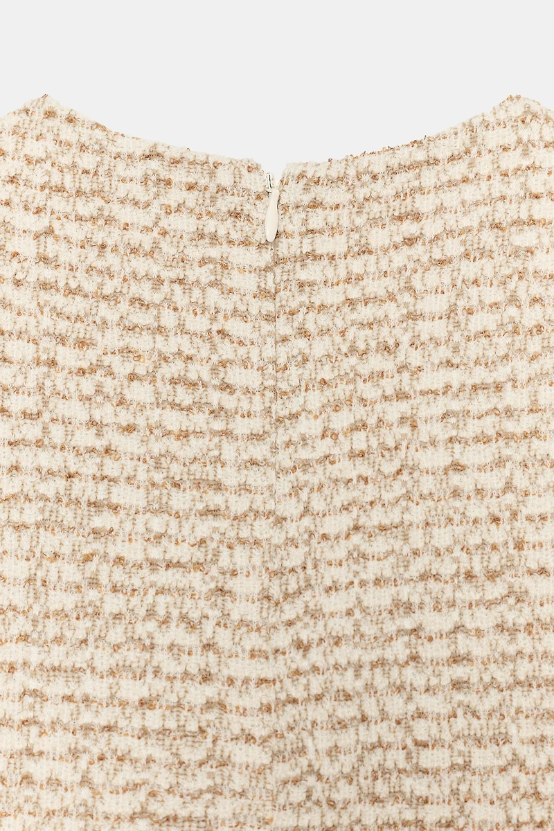 COMBINATION TEXTURED WEAVE DRESS