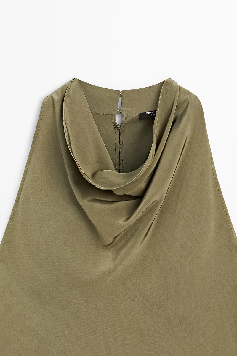 Draped halter top