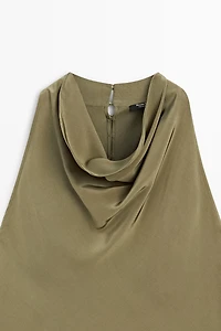 Draped halter top