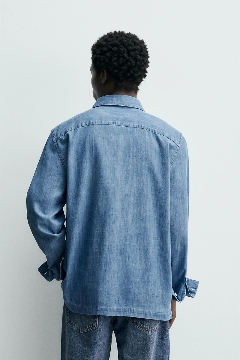 CHEMISE EN DENIM À POCHES
