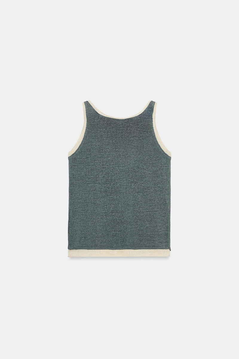 TOP EN MAILLE BIMATIÈRE