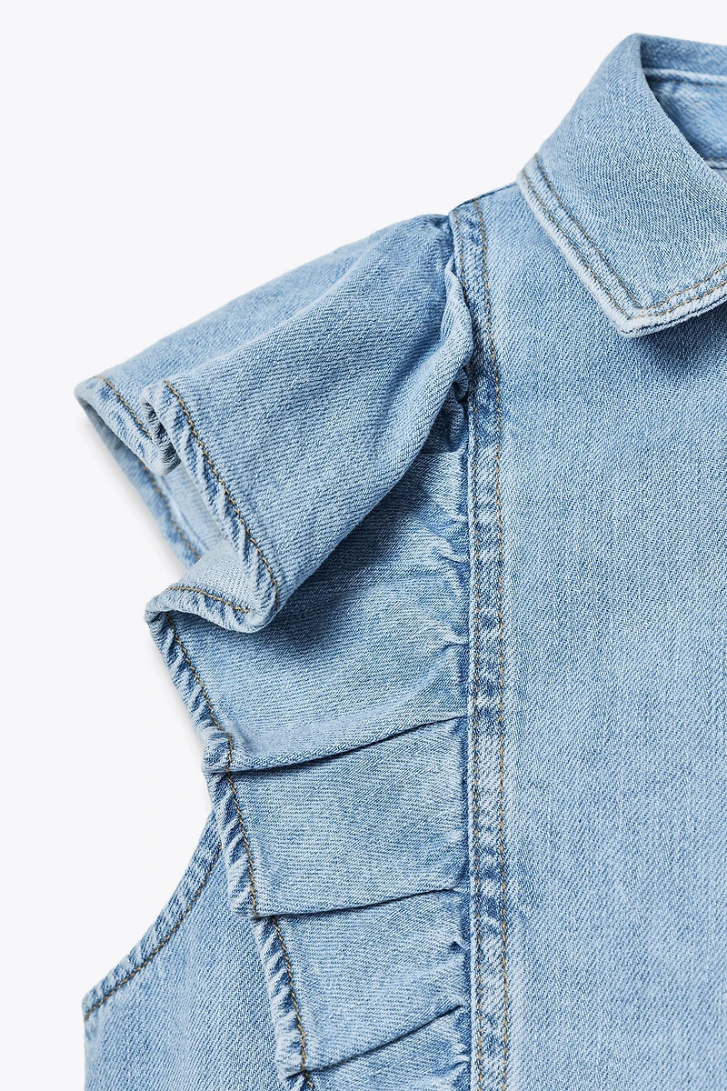 Z1975 DENIM RUFFLE SHIRT