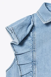 Z1975 DENIM RUFFLE SHIRT