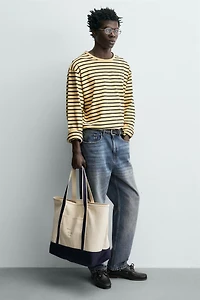 STRUCTURED CONTRAST TOTE BAG