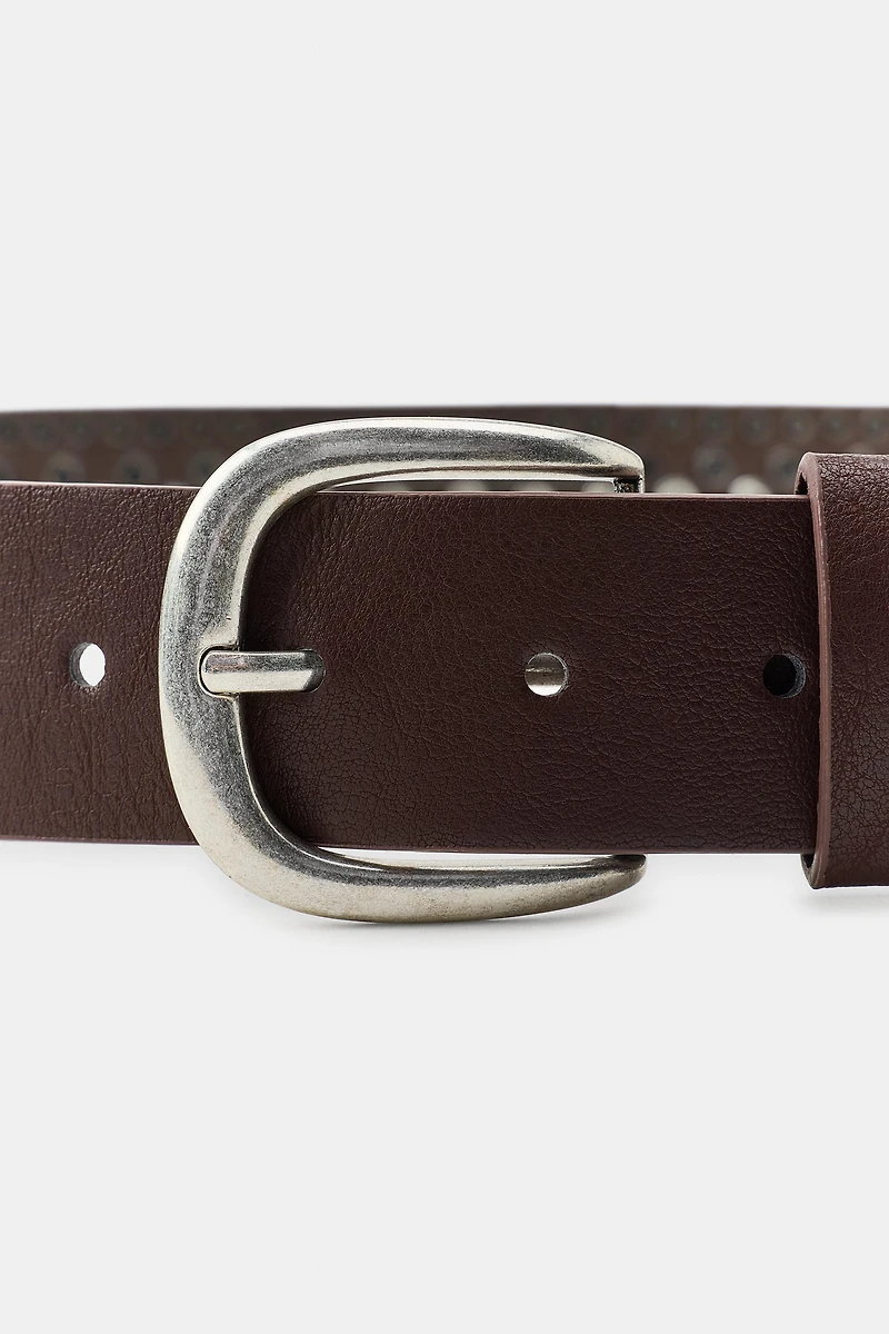FAUX LEATHER STUDDED BELT