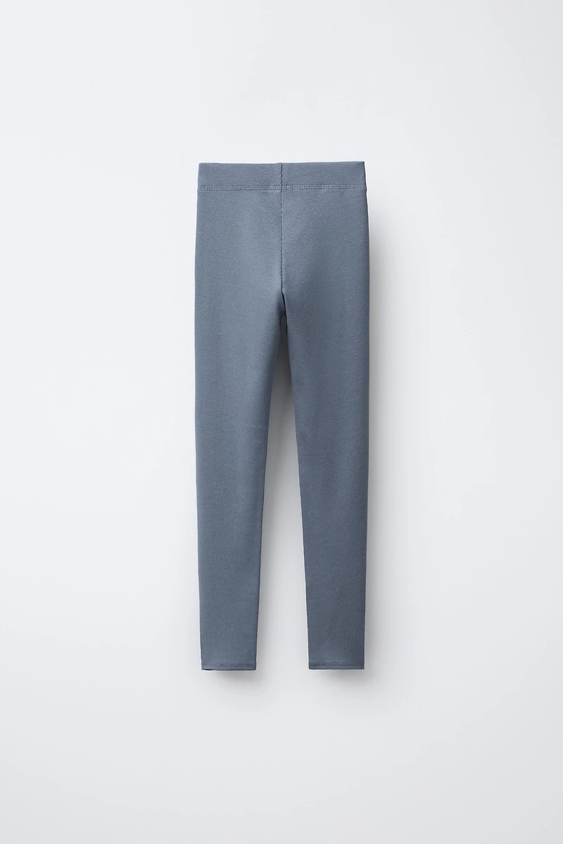 LEGGING CÔTELÉ AVEC ÉTIQUETTE EN MODAL