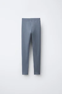 LEGGING CÔTELÉ AVEC ÉTIQUETTE EN MODAL