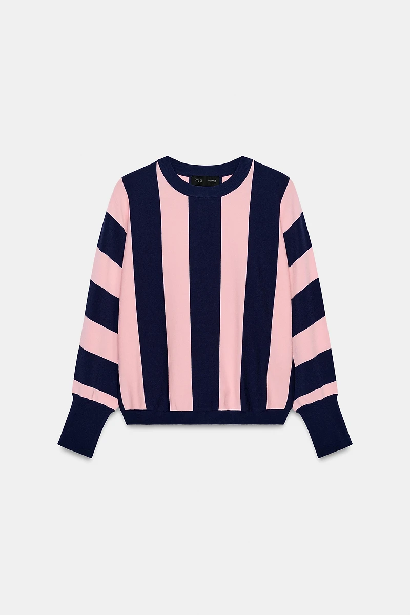 STRIPED KNIT SWEATSHIRT
