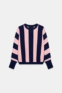 STRIPED KNIT SWEATSHIRT