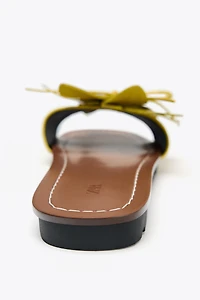 LEATHER FLORAL SANDALS