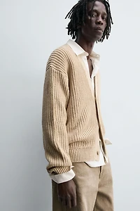 RIBBED TEXTURED CARDIGAN