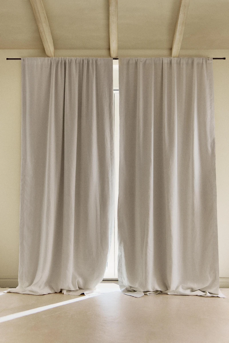 WUITE LINEN BLACKOUT CURTAIN