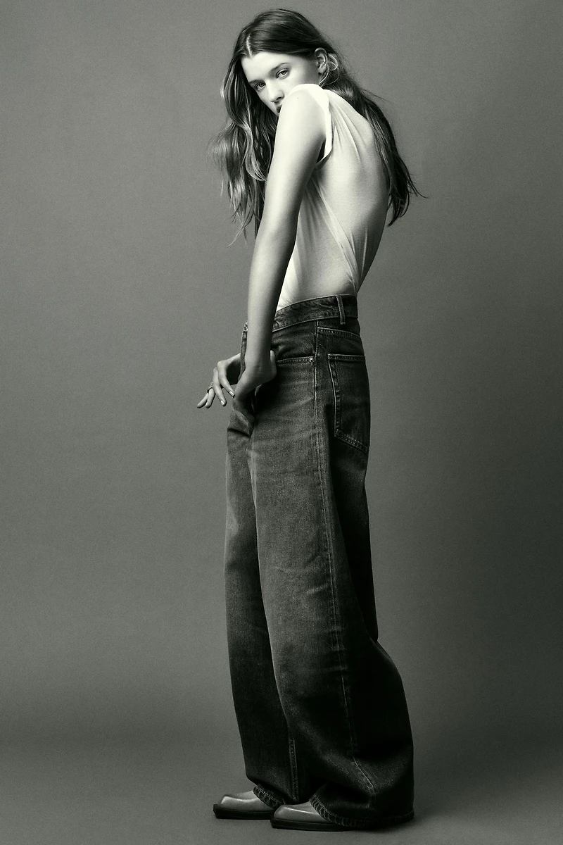 JEAN TAILLE MOYENNE TRF CEINTURE PLIÉE
